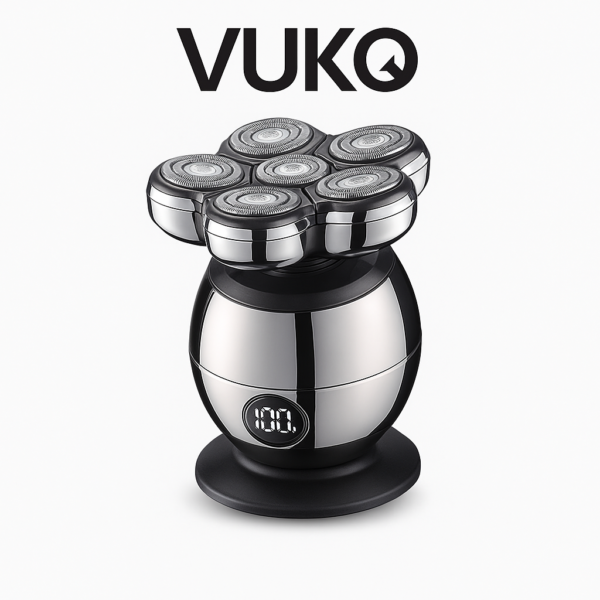 VUKO RQ8870 Men’s Electric Head & Beard Shaver – 7 Floating Heads, LED Display, Fully Washable, Rechargeable Grooming Tool
