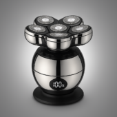 VUKO RQ8870 Men’s Electric Head & Beard Shaver – 7 Floating Heads, LED Display, Fully Washable, Rechargeable Grooming Tool