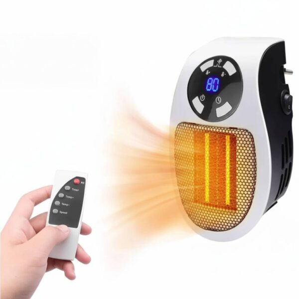 Portable Wall Outlet Space Heater 500W with Remote Control